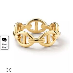 Gold plated Mariners Anchor Chain Ring Size 6